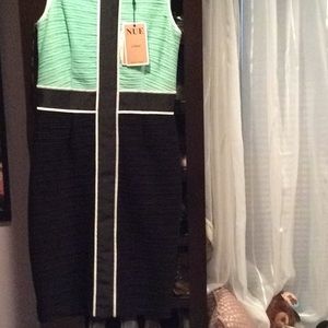 Black green fitted dress, block, 8, Nue by shani